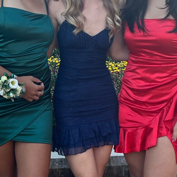 Navy blue sparkly mini dress - Picture 2 of 3